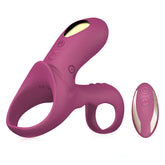 BDStyle Wireless Ranger Silicone Double Cock Rings Claret Vibrating Cock Rings